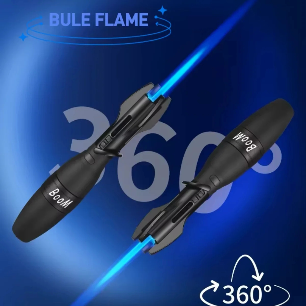 Boom Windproof Torch Lighter with Safety Lock & Fidget Spinner Design -MetalFun (2)