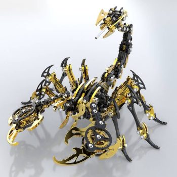 3D Metal Black Gold Scorpion Puzzle Model Kit