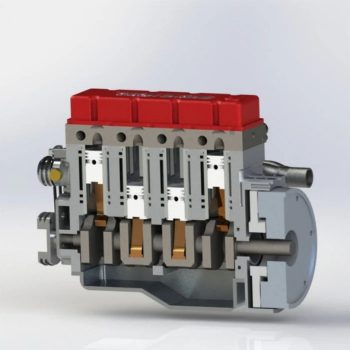4-Cylinder 4-Stroke Gasoline Engine Model Kit