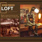 MetalFun (Metal Fun) Creative Steampunk Industrial Robot Pipe Lamp (2)