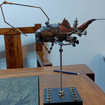 Handcrafted Steampunk Dunkleosteus Mechanical Fish Model
