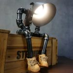 MetalFun (Metal Fun) Pipe Robot Desk Lamp with Jacket and Martin Boots (7)