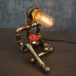 MetalFun (Metal Fun) Steampunk Cross-Legged Pipe Robot Desk Lamp (2)