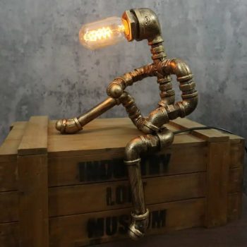 Steampunk Lazy Pipe Robot Desk Lamp