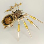 MetalFun (Metal Fun) Steampunk Mechanical Spider Clock Model Kit (11)