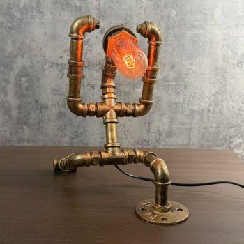 Steampunk Pipe Boxing Robot Desk Lamp