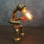 MetalFun (Metal Fun) Steampunk Pipe Fighting Robot Desk Lamp (4)