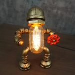 MetalFun (Metal Fun) Steampunk Pipe Fighting Robot Desk Lamp (4)