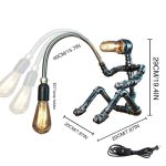 MetalFun (Metal Fun) Steampunk Pipe Fisherman Robot Desk Lamp (5)