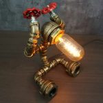 MetalFun (Metal Fun) Steampunk Sitting Pipe Robot Table Lamp (1)