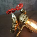 MetalFun (Metal Fun) Steampunk Sitting Pipe Robot Table Lamp (1)