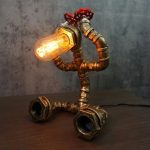 MetalFun (Metal Fun) Steampunk Sitting Pipe Robot Table Lamp (1)