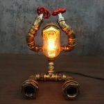 MetalFun (Metal Fun) Steampunk Sitting Pipe Robot Table Lamp (1)