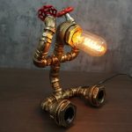 MetalFun (Metal Fun) Steampunk Sitting Pipe Robot Table Lamp (1)