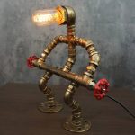MetalFun (Metal Fun) Steampunk Weightlifting Pipe Robot Desk Lamp (6)