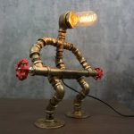 MetalFun (Metal Fun) Steampunk Weightlifting Pipe Robot Desk Lamp (6)