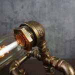 MetalFun (Metal Fun) Thinking Pose Steampunk Pipe Robot Table Lamp (2)