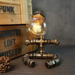 MetalFun (Metal Fun) Vintage Industrial Pipe Robot Table Lamp (1)
