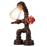 MetalFun (Metal Fun) Vintage Steampunk Pipe Robot Desk Lamp (3)
